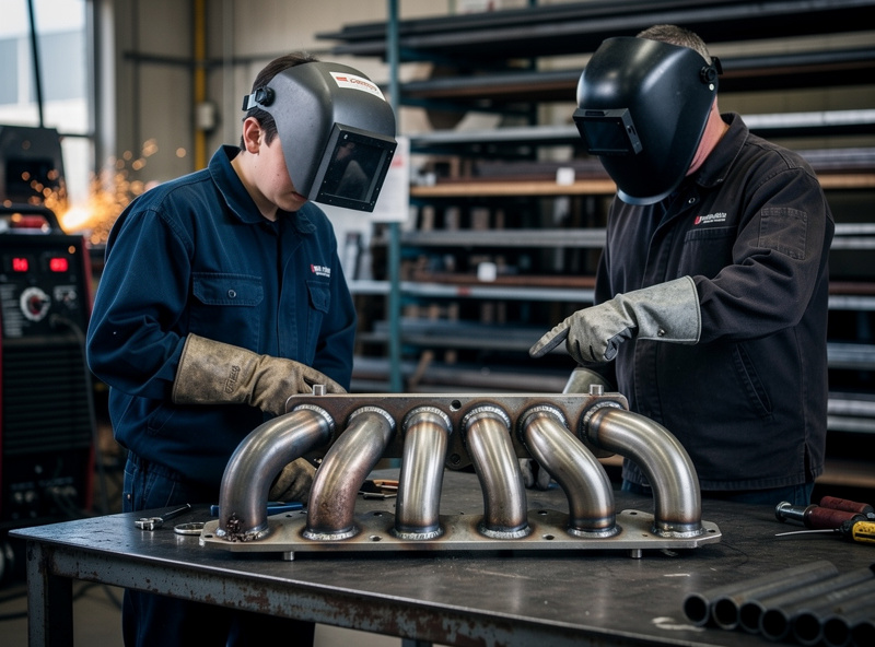 Photograph showing a stack of clean 1/8-inch mild steel flat bar strips on a welding table next to practice beads, organized and ready for a deliberate practice session