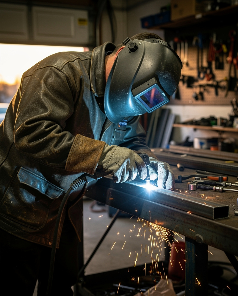 Welder in shop