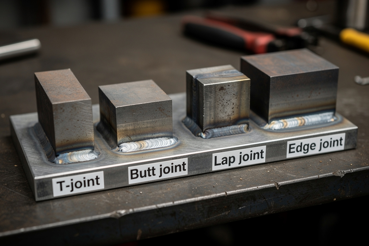 Butt lap and corner joints welded on steel
