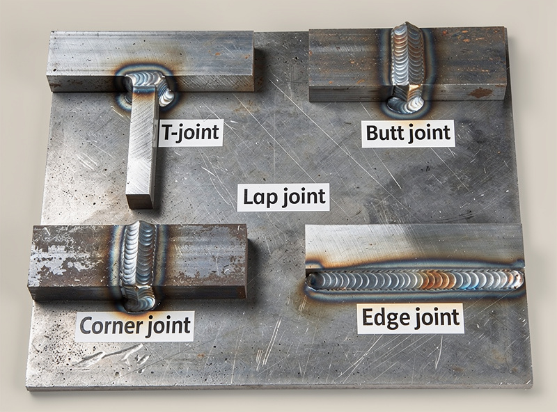 Close-up photograph of a butt joint on 1/8-inch mild steel plate showing proper root gap of approximately 1/16 inch with the weld bead penetrating through to the back side visible at the edge