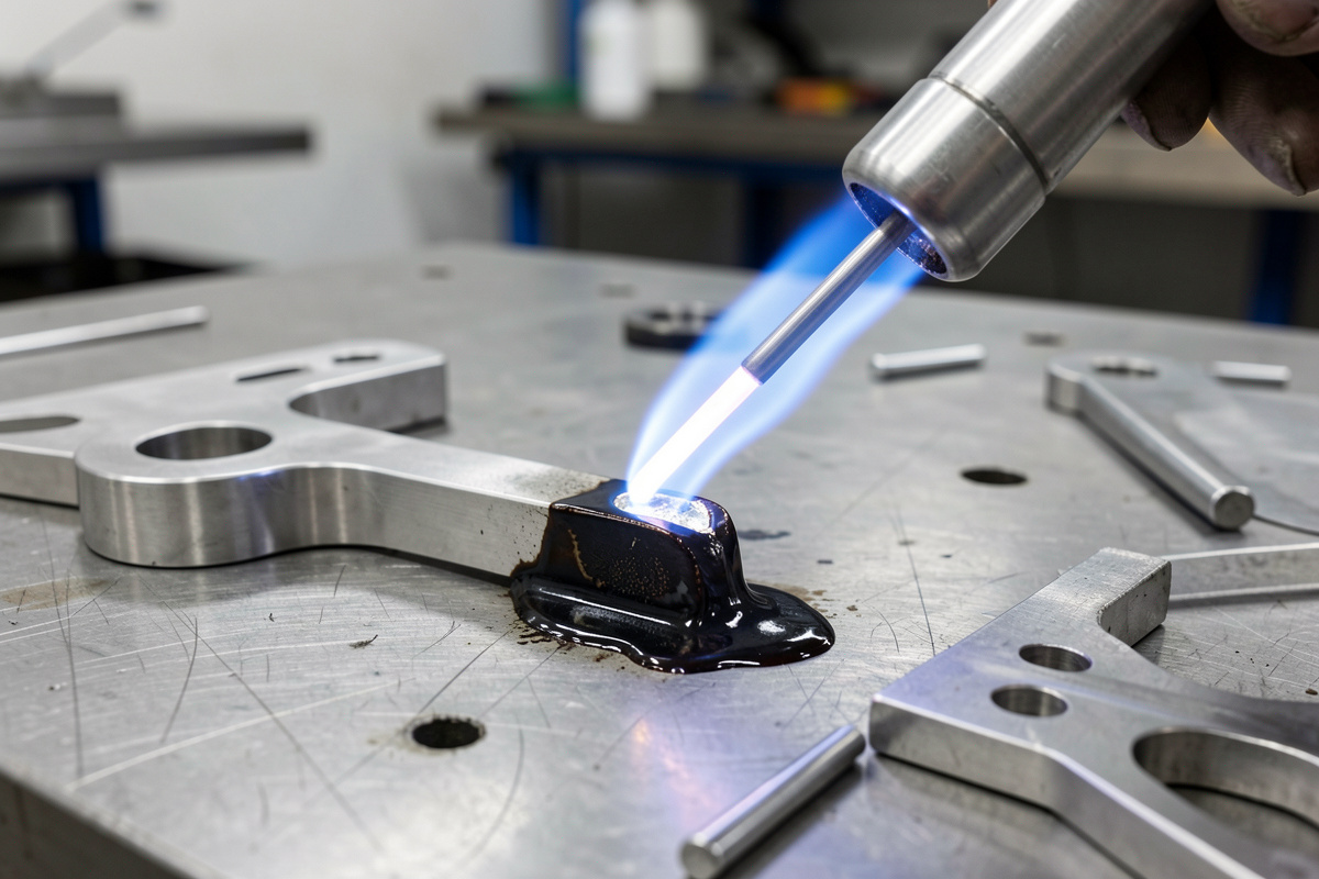 Brazing a stainless steel fitting with flux