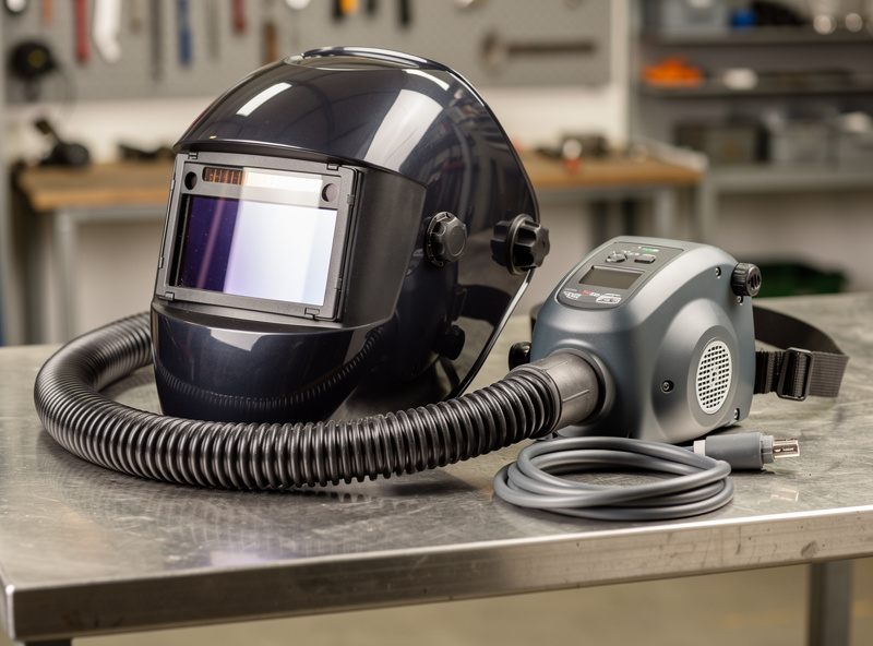 PAPR powered air purifying respirator welding system with belt blower and breathing tube