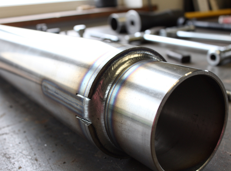 Chromoly tube end coped with a fishmouth notch seated tightly against a mating tube before tack welding