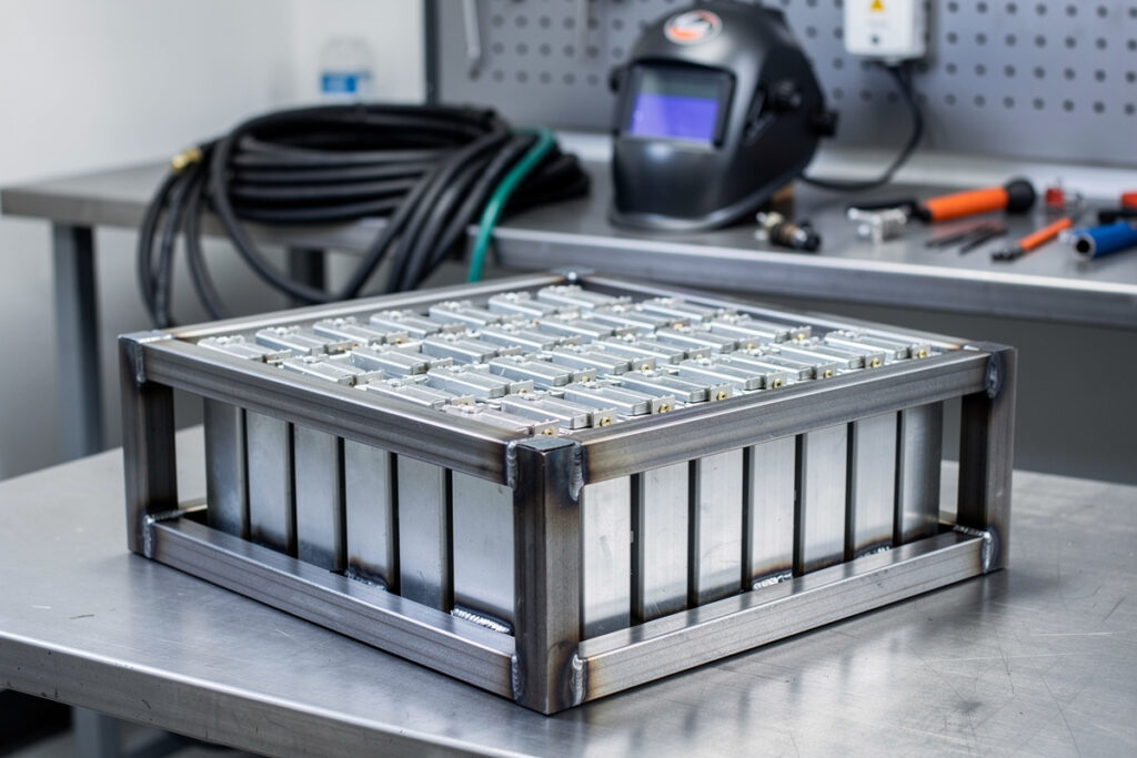 Welding a LiFePO4 Battery Rack: Fire-Rated Steel Enclosure for Home Energy Storage