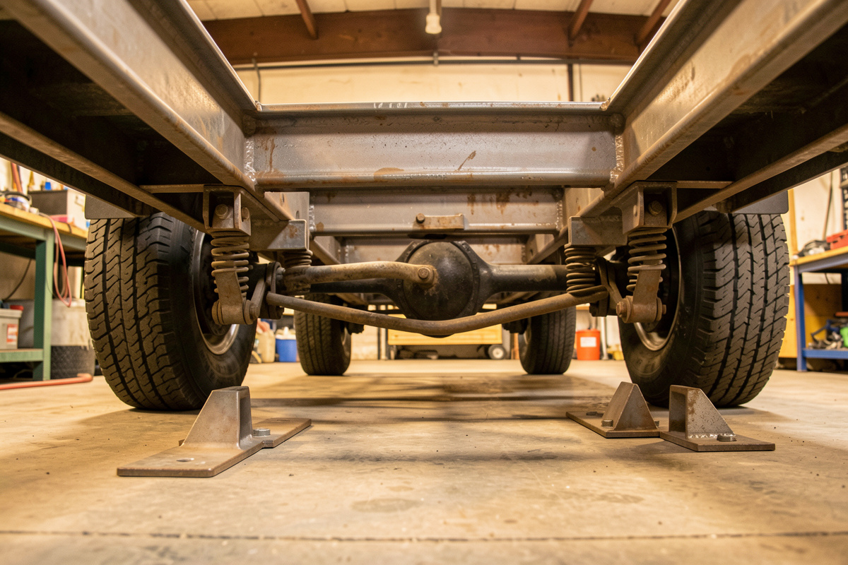 Mounting a Trailer Axle: Welding Spring Perches Straight and Square